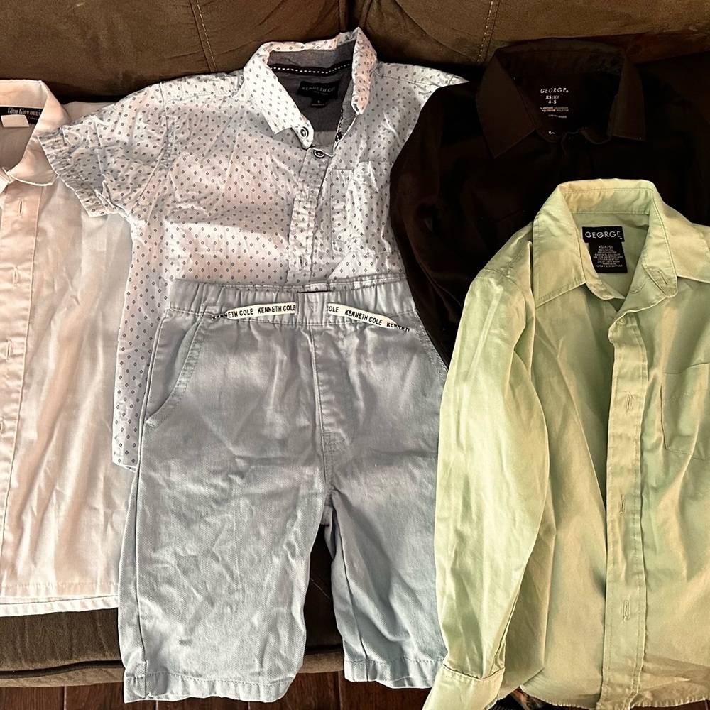 Boys' Dress Shirts and Shirt/Shorts Set Bundle Size 5